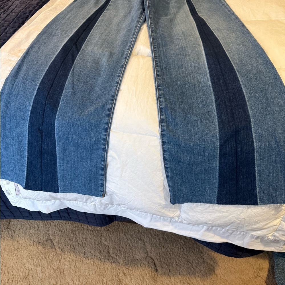 Kut from the Kloth Two-Tone Denim Wide Leg Jeans